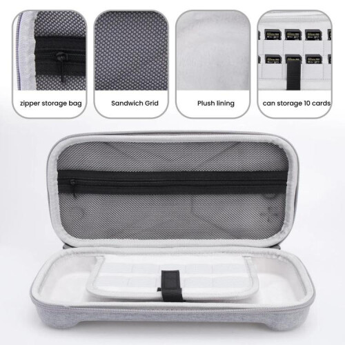 compatible Nintendo Switch 2 Game Console Storage Bag EVA Fabric Handbag(Silver Gray) 2
