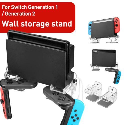 compatible Nintendo Switch 1 / 2 Acrylic Wall Split Symmetrical Storage Bracket(Transparent) 1