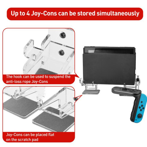compatible Nintendo Switch 1 / 2 Acrylic Wall Split Symmetrical Storage Bracket(Transparent) 2