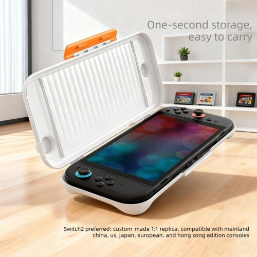 compatible Nintendo Switch 2 Game Console Anti-slip Textured Hard-Shell Protective Case(White) 2