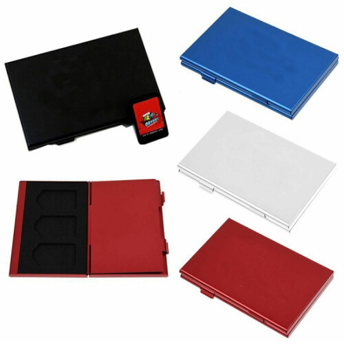 Game card storage aluminum alloy organizer compatible Nintendo Switch (blue) 1