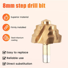 8mm Shank PPR Lifting,Stepped Drill Bit,Water Pipe Connection Tool 40mm, for Water Pipe Repair
