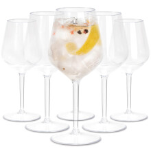 Tundra Set of 6 Wine Glasses, Cocktail EVENT 33 cl Unbreakable Tritan? (Rigid Plastic), BPA-Free, Reusable and Dishwasher Safe, Transparent, for Wine,