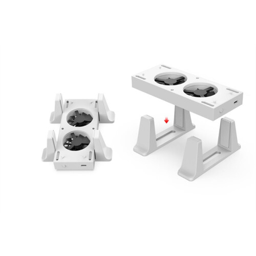 For  Series S Console Dual Cooler Vertical Fan System 2 USB Hub Charging Cooling Stand 2