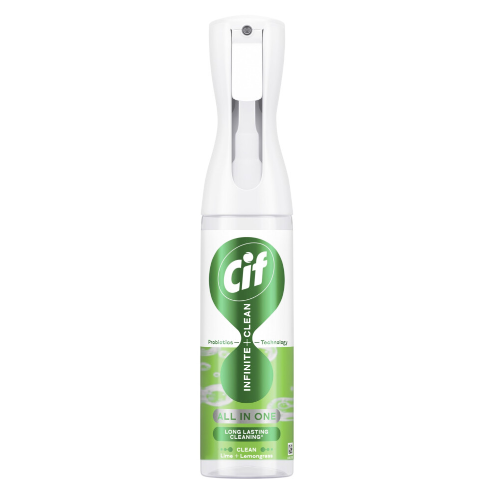 Cif Infinite Clean Lime & Lemongrass All In One Cleaner Cleaning Spray With Probiotics Technology For A Long-Lasting Clean* 280 Ml