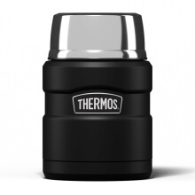 Thermos Stainless King Food Flask, 470ml Capacity - Sleek Multi- Purpose Flask for Daily Food Prep - Durable Stainless Steel with Classic Matt Black