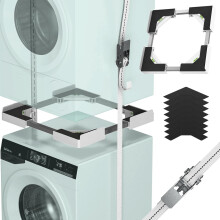 JHCHU Washer Dryer Stacking Kit, Universal Stacking Kit for Washer and Dryer, Adjustable Frame for 45~68cm Stackable Washer and Dryer Stacking with