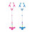 Light weight Kid Microphone Stand Double Mic Adjustable-Pink 2