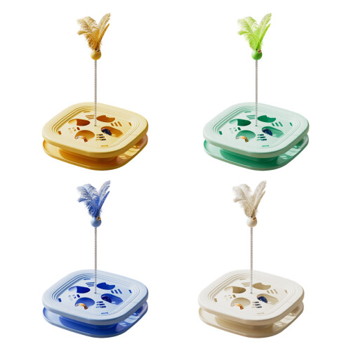 Sound Combination Interactively Cats Play Toy for Mental-Yellow 1