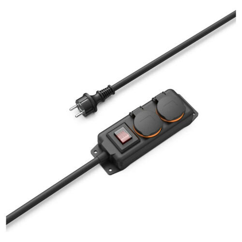 Hama Multiprise - Hama - 2-fach - IP44 - 2 m - Preto - Interruptor integrado 2