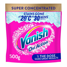 Vanish Stain Remover, Gold Oxi Action Powder Plus, Super Concentrated, 500g, Removes Stains Laundry Detergent Leave Behind