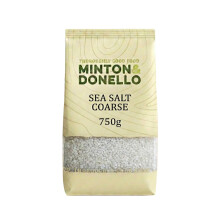 Minton & Donello Coarse Natural Sea Salt 750g – Unrefined Salt with Clean Mineral Taste, Great for Cooking, Finishing Dishes, Rubbing Meats, Baking