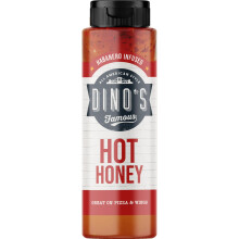 Dino's Famous Hot Honey Habanero Infused Sauce, 100% Pure Honey w/