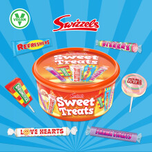Swizzels Sweet Treats Tub Assortment of Vegan Sweets and Lollipops in