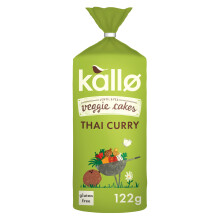 Kallo Thai Curry Veggie Cakes, Lentil & Pea Puffed Crackers Made From Plants, Coconut Curry, Low Fat Healthy Snacks, Vegetarian Friendly, Gluten Free