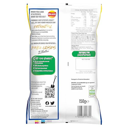 Walkers Walkers Cheese Onion Sharing Crisps 150g 2