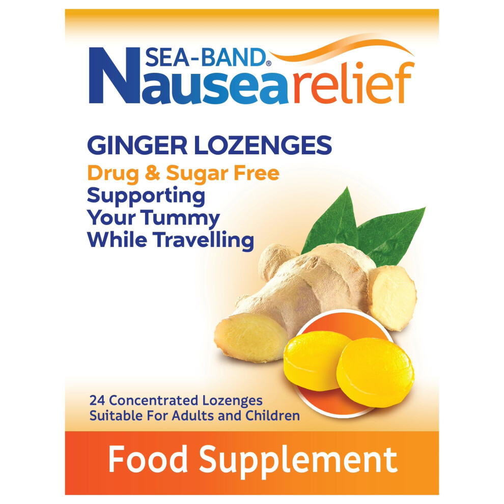 Photos - Vitamins & Minerals Sea-Band Travel Sickness Sugar Free Ginger Lozenges  for Adults and Children Over 6 Years, for Motion and Nausea Re(24 Pack)