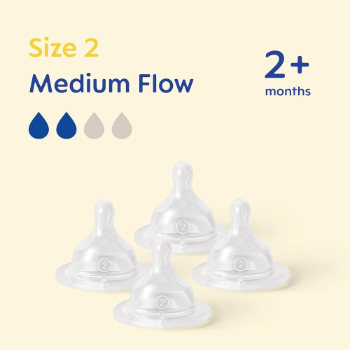 MAM MAM Teats Size 2 | 4 Pack | Medium Flow | Fits All MAM Bottles | 1