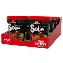 NISSIN Cup Noodles Soba Wok Style Chilli Flavoured Instant Noodles, 92 g Pot (Pack of 8)