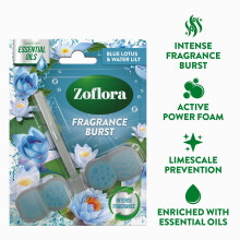 Zoflora Rim Blocks Blue Lotus Water Lily 1 x 48g Continuous Freshness