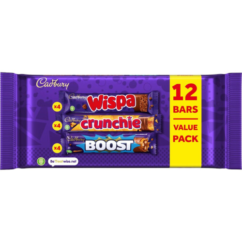 Cadbury Cadbury Mixed Chocolate Bar Value Pack 4 x Wispa 4 x Crunchie  4 x Boost Ba