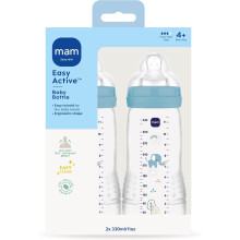MAM Easy Active Bottles 2 Pack 2 x 330ml Fast Flow MAM Teats Size 3