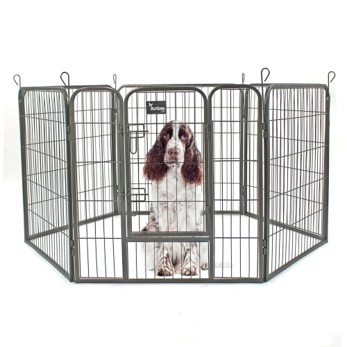 Medium Heavy Duty 6 Panel Pet Playpen Metal Cage 1