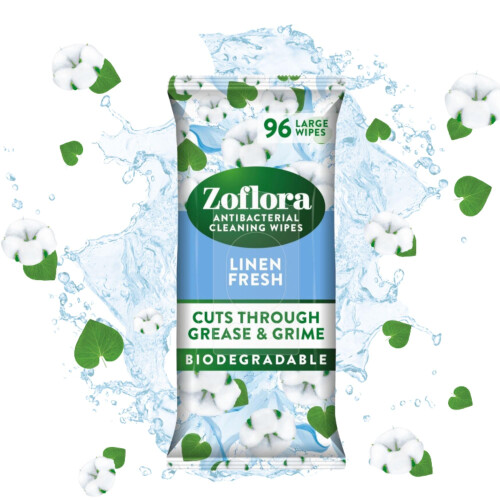 Zoflora Zoflora Linen Fresh Biodegradable Wipes, Antibacterial Multi-Surface 1