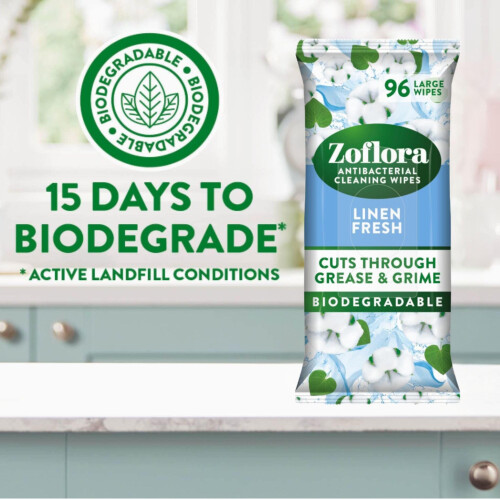 Zoflora Zoflora Linen Fresh Biodegradable Wipes Antibacterial MultiSurface Cle 2