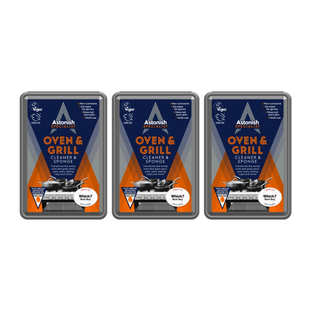 Astonish Specialist Oven Grill Cleaner Sponge With Grease Removing Orange