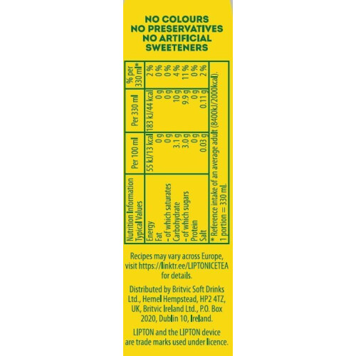 Lipton Lemon Ice Tea | 330ml Can| 24 Pack 2