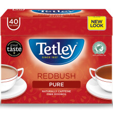 Tetley Redbush Tea Bags - Naturally Caffeine-Free Rooibos - Smooth, Aromatic & S