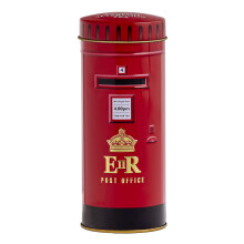 New English Teas British Red Post Box Tea Tin – Collectible Iconic UK Pillar Box Caddy with 14 English Afternoon Tea Bags