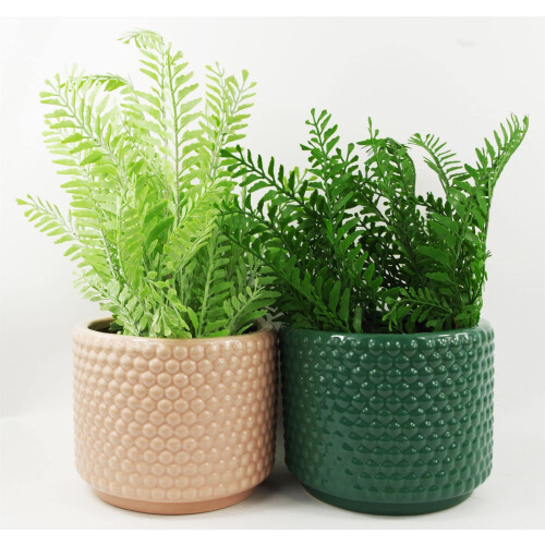 Leaf Leaf Ceramic Indoor Cachepot Planters, 12.5cm Dusty Pink 1
