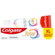 Colgate Total Active Prevention Original Toothpaste 125ml | Fights Root Causes* of Many Oral Health Problems³ | 24h Antibacterial¹ Protection | clin