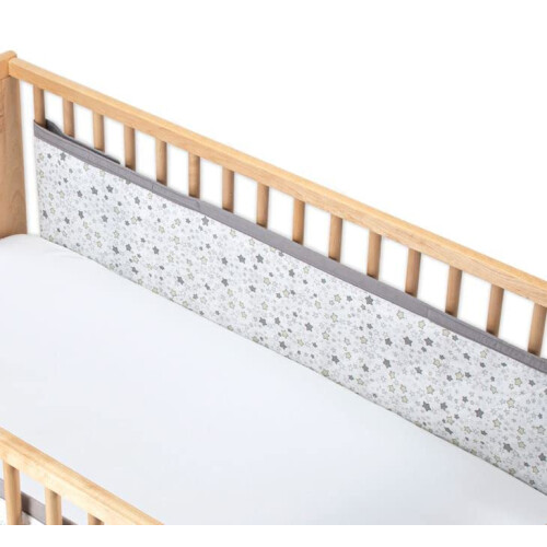 Airwrap 2 Sided Breathable Muslin Cot Liner - Starry Night Grey 2