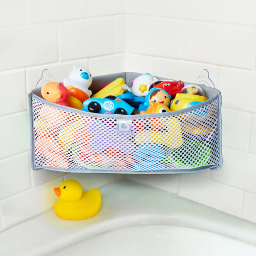 Munchkin Munchkin High'n Dry Corner Bath Toy Organiser, Grey 1
