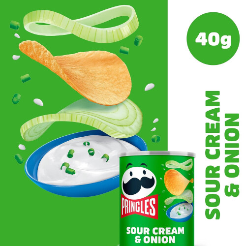Pringles Pringles Sour Cream & Onion Crisp Cans, 12x40g 2