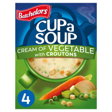 Batchelors Cup a Soup Cream of Vegetable with Croutons Instant Soup, 4 Sachets Per 122 g (Pack of 1)