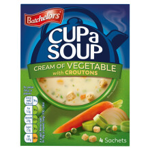 Batchelors Cup a Soup Cream of Vegetable with Croutons Instant Soup 4