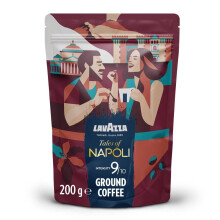 Lavazza, Tales of Napoli, Coffee Ground, Ideal for Moka Pots, with Aromatic Notes of Cocoa and Caramel, Arabica and Robusta, Intensity 9/10