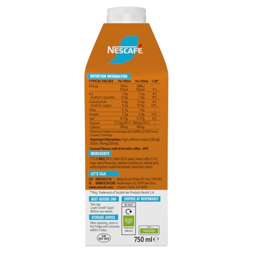 Nescafe NESCAFÉ Iced Coffee Caramel Flavour Latte 750ml 2