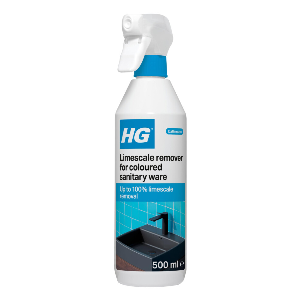 Hg Limescale Remover, Colored Sanitary Ware, Powerful For Taps, Showers, Sinks 500 Ml Black