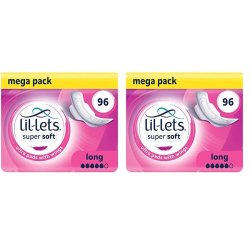 Lil-Lets Lil-Lets Super Soft Ultra Thin Pads-96, Long, with Wings 1