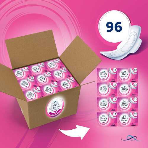 Lil-Lets Lil-Lets Super Soft Ultra Thin Pads-96, Long, with Wings 2