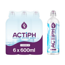 Alkaline Ionised Spring Water pH9 6x 600ml Purified with Electrolytes Clean