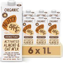 Nutty Bruce - Unsweetened Activated Oat & Almond Milk - 6 pack x 1l