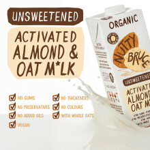 Nutty Bruce Unsweetened Activated Oat Almond Milk Certified Organic
