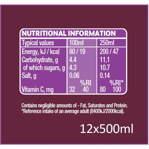 Ribena Ribena Blackcurrant Juice Drink 500ml 1
