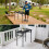 VINTEAM Camping Table, Folding Table with 3 Adjustable Heights, Portable Picnic Table with Mesh Desktop, Waterproof Foldable Table for Camping BBQ 4